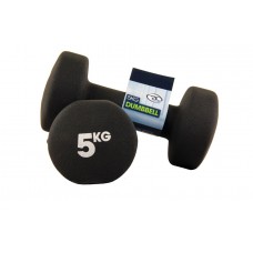 Fitness Mad 5.0Kg Neoprene Dumbbells - Black