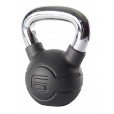 Jordan Fitness Black Rubber Covered Kettlebell with Chrome Handle 6kg