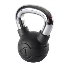 Jordan Fitness Black Rubber Covered Kettlebell with Chrome Handle 4kg