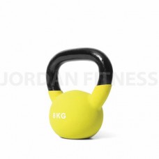 Jordan Fitness Coloured Neoprene Covered Kettlebell (each) 8kg - Yellow