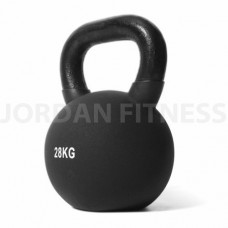 Jordan Fitness Coloured Neoprene Covered Kettlebell (each) 28kg - Black