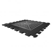 Easy-Lock Freeweight Flooring (12mm thickness) Black Rubber Tile (50cm x 50cm)
