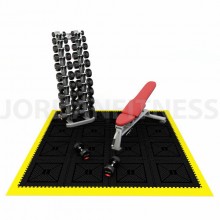 Easy-Lock Freeweight Flooring (12mm thickness) Yellow Corner