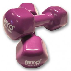 MYO - Studio Dumbbells Hex (Vinyl) - 4kg - Purple (PAIR)