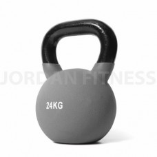 Jordan Fitness Coloured Neoprene Covered Kettlebell (each) 24kg - Grey