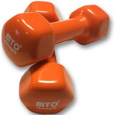 MYO - Studio Dumbbells Hex (Vinyl) - 2kg - Orange (PAIR)