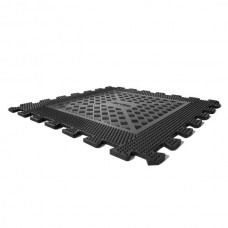 Easy-Lock Freeweight Flooring (12mm thickness) Black Rubber Tile (50cm x 50cm)