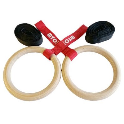 Myo Gym Rings - Wooden - Pair with Straps