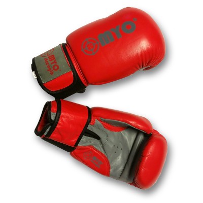 Myo - Boxing Gloves Red/Grey Leather - 12oz