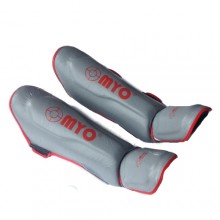 *Just Arrived* Myo - Shin Guards Grey/Red Leather