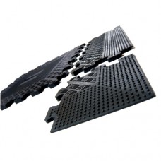Easy-Lock Freeweight Flooring (8mm thickness) - Black Rubber Tile (50cm x 50cm)
