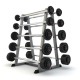 Rubber Barbells Set with Curl Bars - 10 - 45kg Rubber Barbell Set with Curl Bars and Rack