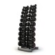 Jordan Rubber Dumbbells (Solid Ends) - 2-20kg (2kg increments / 10 pairs) & vertical rack 