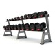 Jordan Rubber Dumbbells (Solid Ends) - 2.5-25kg (2.5kg increments / 10 pairs) and 10 pair rack