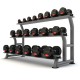 Jordan Rubber Dumbbells (Solid Ends) - 2.5-30kg (2.5kg increments / 12 pairs)  with 12 pair rack 