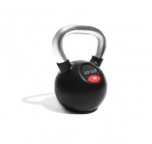Black Rubber Covered Kettlebell with Chrome Handle 10kg